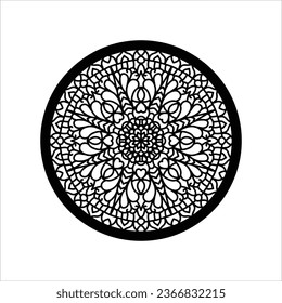 Circular pattern in form of mandala for Henna, Mehndi, tattoo, decoration. Decorative ornament in ethnic oriental style. Coloring book page