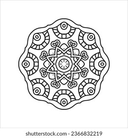 Patrón circular en forma de mandala para Henna, Mehndi, tatuaje, decoración. La decoración es de estilo étnico oriental. página del libro de coloreado