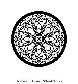 Circular pattern in form of mandala for Henna, Mehndi, tattoo, decoration. Decorative ornament in ethnic oriental style. Coloring book page