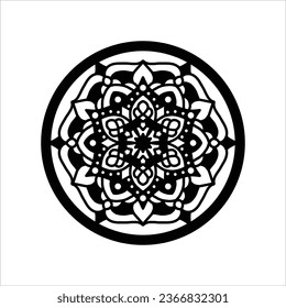 Circular pattern in form of mandala for Henna, Mehndi, tattoo, decoration. Decorative ornament in ethnic oriental style. Coloring book page