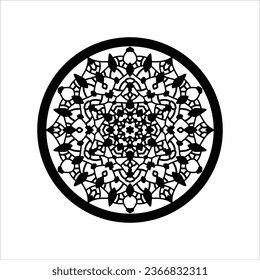 Circular pattern in form of mandala for Henna, Mehndi, tattoo, decoration. Decorative ornament in ethnic oriental style. Coloring book page