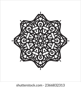 Circular pattern in form of mandala for Henna, Mehndi, tattoo, decoration. Decorative ornament in ethnic oriental style. Coloring book page