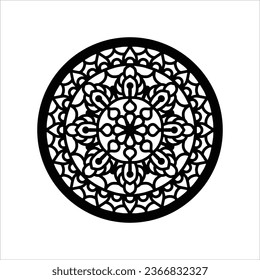 Circular pattern in form of mandala for Henna, Mehndi, tattoo, decoration. Decorative ornament in ethnic oriental style. Coloring book page