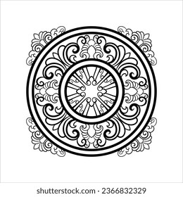 Circular pattern in form of mandala for Henna, Mehndi, tattoo, decoration. Decorative ornament in ethnic oriental style. Coloring book page