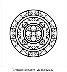 Circular pattern in form of mandala for Henna, Mehndi, tattoo, decoration. Decorative ornament in ethnic oriental style. Coloring book page