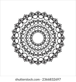 Circular pattern in form of mandala for Henna, Mehndi, tattoo, decoration. Decorative ornament in ethnic oriental style. Coloring book page