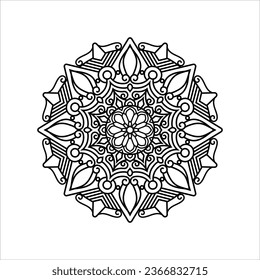 Circular pattern in form of mandala for Henna, Mehndi, tattoo, decoration. Decorative ornament in ethnic oriental style. Coloring book page