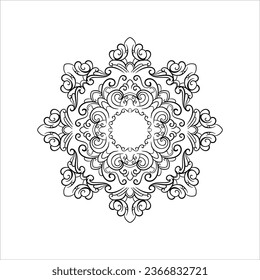 Circular pattern in form of mandala for Henna, Mehndi, tattoo, decoration. Decorative ornament in ethnic oriental style. Coloring book page