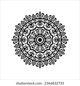 Circular pattern in form of mandala for Henna, Mehndi, tattoo, decoration. Decorative ornament in ethnic oriental style. Coloring book page