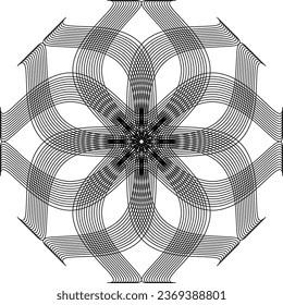 Circular pattern in form of mandala for Henna, Mehndi, tattoo, decoration. Decorative ornament in ethnic oriental style. Coloring book page.
