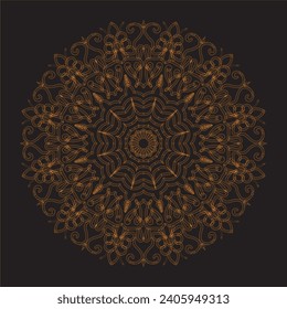 Circular pattern in form of mandala for Henna, Mehndi, tattoo, decoration. Decorative ornament in ethnic oriental style. Coloring book page.