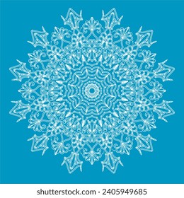 Circular pattern in form of mandala for Henna, Mehndi, tattoo, decoration. Decorative ornament in ethnic oriental style. Coloring book page.