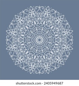 Circular pattern in form of mandala for Henna, Mehndi, tattoo, decoration. Decorative ornament in ethnic oriental style. Coloring book page.