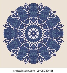 Circular pattern in form of mandala for Henna, Mehndi, tattoo, decoration. Decorative ornament in ethnic oriental style. Coloring book page.