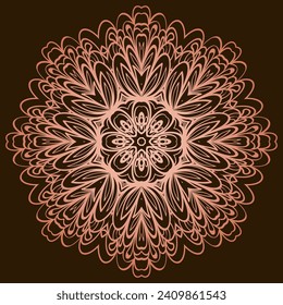 Circular pattern in form of mandala for Henna, Mehndi, tattoo, decoration. vector illustration