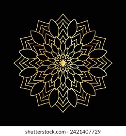 Circular pattern in form of mandala for Henna, Mehndi, tattoo, decoration