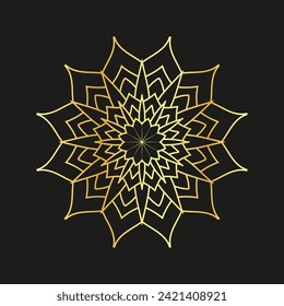 Circular pattern in the form of a mandala. Henna tatoo mandala.