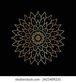 Circular pattern in the form of a mandala. Henna tatoo mandala.