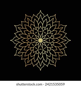 Circular pattern in the form of a mandala. Henna tatoo mandala.