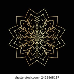 Circular pattern in the form of a mandala. Henna tatoo mandala.