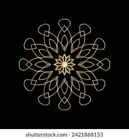 Circular pattern in the form of a mandala. Henna tatoo mandala.