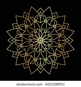 Circular pattern in the form of a mandala. Henna tatoo mandala.