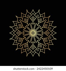 Circular pattern in the form of a mandala. Henna tattoo mandala. decoration golden mandala