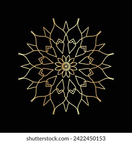 Circular pattern in the form of a mandala. Henna tattoo mandala. decoration golden mandala