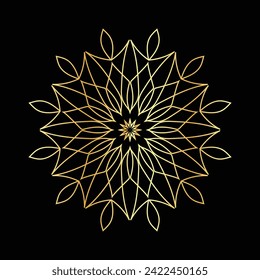 Circular pattern in the form of a mandala. Henna tattoo mandala. decoration golden mandala