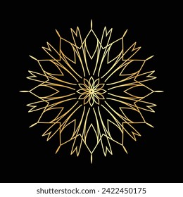 Circular pattern in the form of a mandala. Henna tattoo mandala. decoration golden mandala