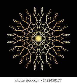 Circular pattern in the form of a mandala. Henna tattoo mandala. decoration golden mandala