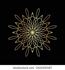 Circular pattern in the form of a mandala. Henna tattoo mandala. decoration golden mandala