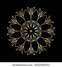 Circular pattern in the form of a mandala. Henna tattoo mandala. decoration golden mandala