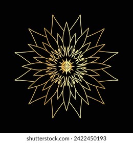 Circular pattern in the form of a mandala. Henna tattoo mandala. decoration golden mandala