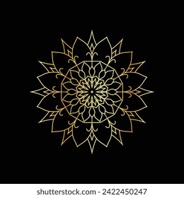 Circular pattern in the form of a mandala. Henna tattoo mandala. decoration golden mandala