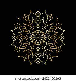 Circular pattern in the form of a mandala. Henna tattoo mandala. decoration golden mandala