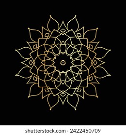 Circular pattern in the form of a mandala. Henna tattoo mandala. decoration golden mandala