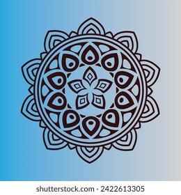 Circular pattern in form of mandala for Henna, tattoo, decoration. Decorative ornament in ethnic oriental style. Coloring book page.