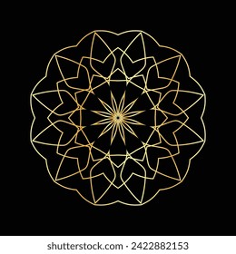 Circular pattern in the form of a mandala. Henna tattoo mandala. decoration golden mandala