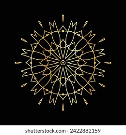 Circular pattern in the form of a mandala. Henna tattoo mandala. decoration golden mandala