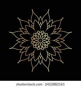 Circular pattern in the form of a mandala. Henna tattoo mandala. decoration golden mandala
