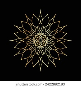 Circular pattern in the form of a mandala. Henna tattoo mandala. decoration golden mandala