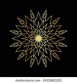 Circular pattern in the form of a mandala. Henna tattoo mandala. decoration golden mandala