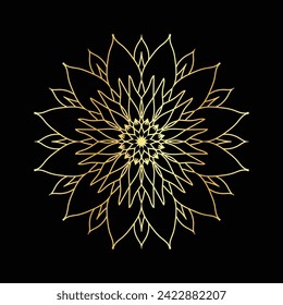 Circular pattern in the form of a mandala. Henna tattoo mandala. decoration golden mandala