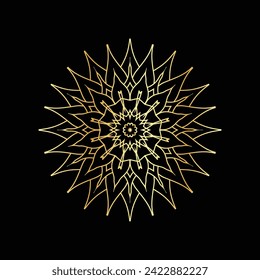Circular pattern in the form of a mandala. Henna tattoo mandala. decoration golden mandala