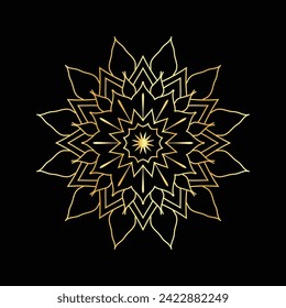 Circular pattern in the form of a mandala. Henna tattoo mandala. decoration golden mandala