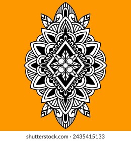 Circular pattern in form of mandala for Henna, Mehndi, tattoo, decoration. Decorative ornament in ethnic oriental style. Coloring book page.