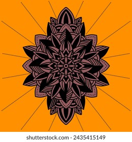 Circular pattern in form of mandala for Henna, Mehndi, tattoo, decoration. Decorative ornament in ethnic oriental style. Coloring book page.