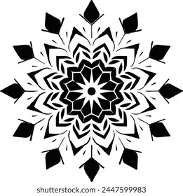 Circular pattern in form of mandala for Henna, Mehndi, tattoo, decoration. Decorative ornament in ethnic oriental style. Coloring book page.
