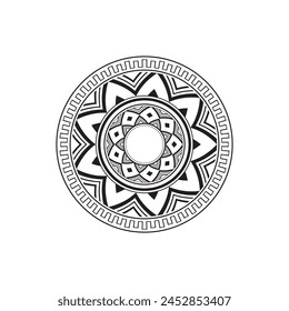 Circular pattern in form of mandala for Henna, Mehndi, tattoo, decoration. Decorative ornament